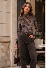 Renley Cut Velvet Mesh Top