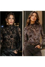 Renley Cut Velvet Mesh Top