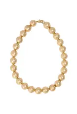 Iris Large Brass Bead Necklace Gold