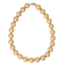 Iris Large Brass Bead Necklace Gold