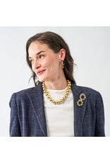 Iris Large Brass Bead Necklace Gold