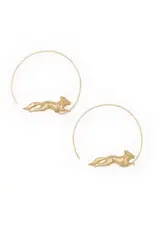 Felicity Fox Hoop Earrings Brass