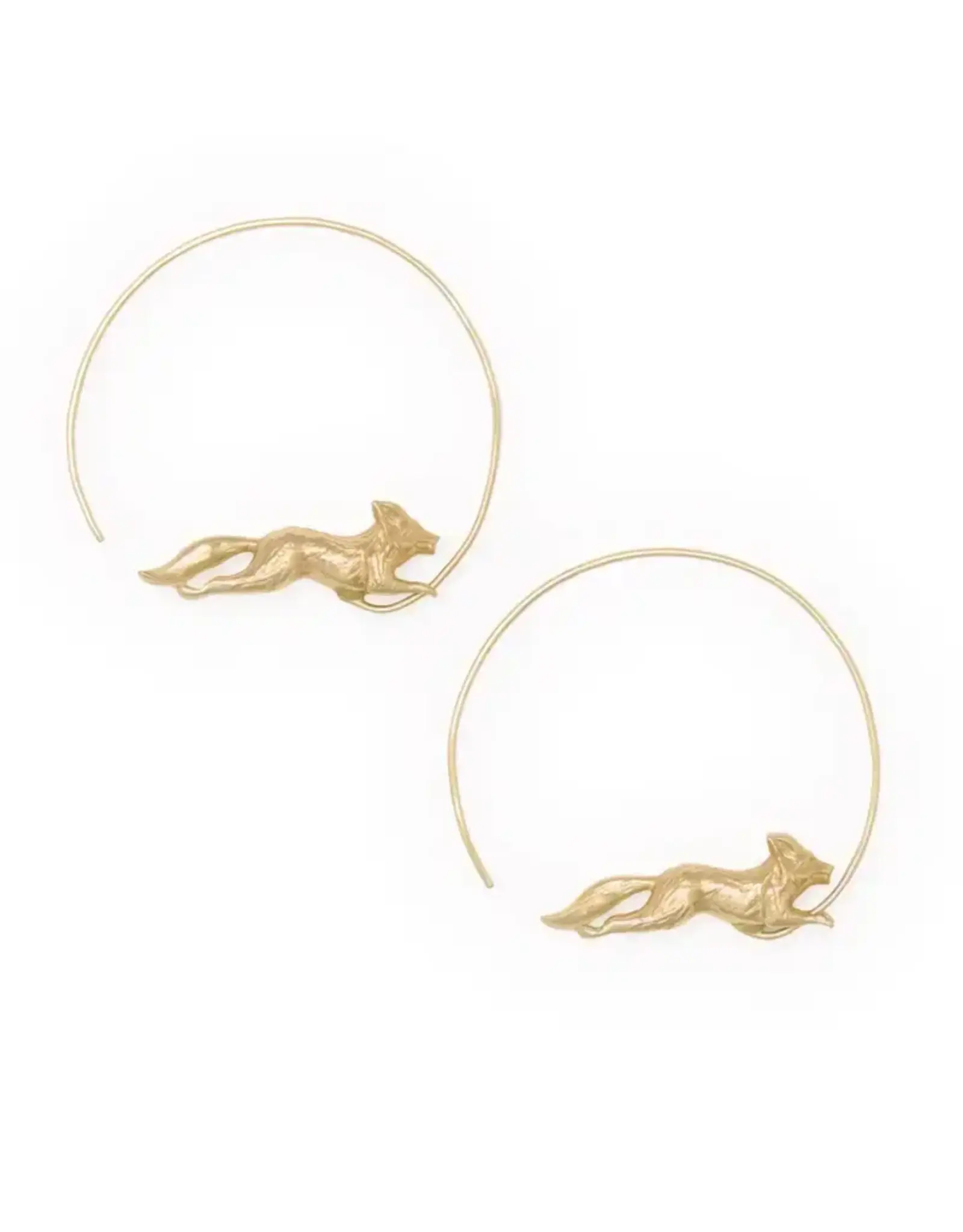 Felicity Fox Hoop Earrings Brass