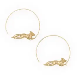 Felicity Fox Hoop Earrings Brass