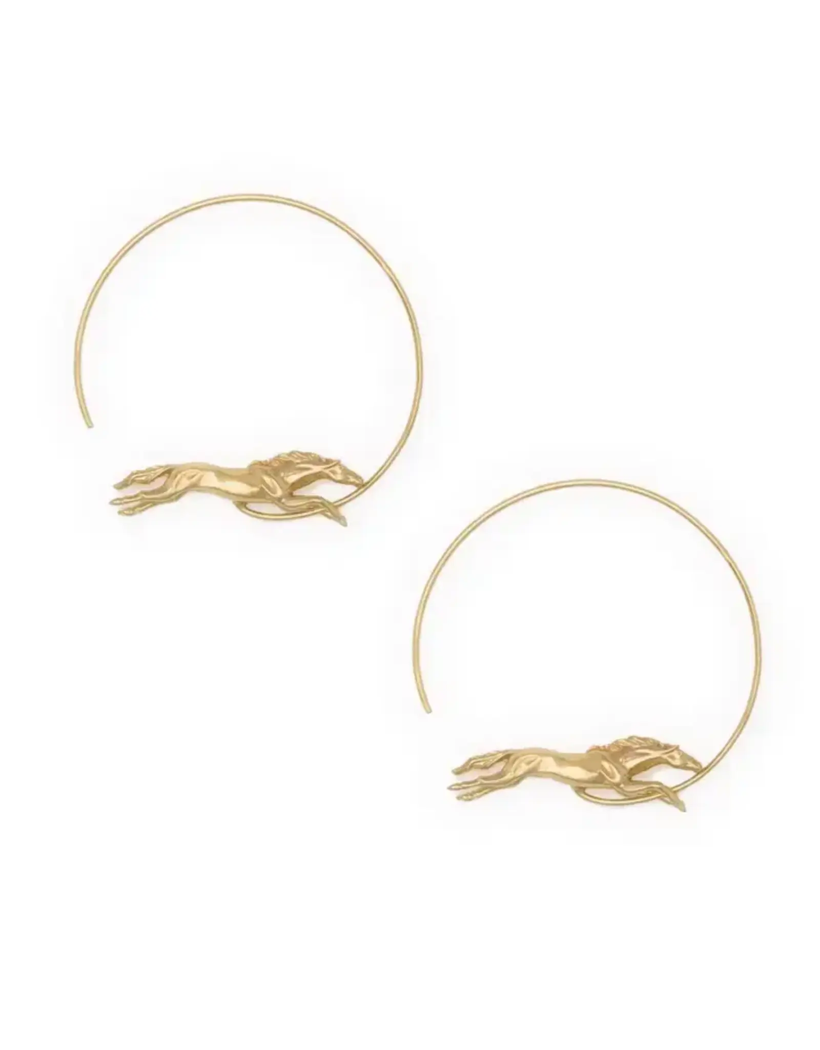 Calliope Horse Hoop Earrings Brass