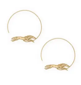 Calliope Horse Hoop Earrings Brass