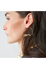 Calliope Horse Hoop Earrings Brass