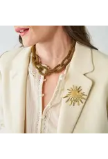 Jenna Chain Link Beaded Necklace Gold