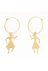 Loretta Cowgirl Hoop Earrings Brass