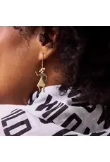 Loretta Cowgirl Hoop Earrings Brass