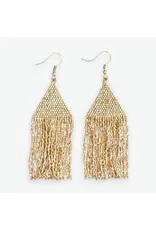 Lexie Solid Beaded Fringe Earrings Gold