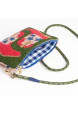 Leila Red Boots Seed Bead Clutch with Strap