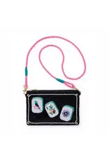 Leila Mahjong Seed Bead Clutch with Strap