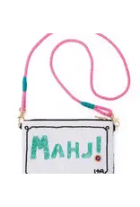 Leila Mahjong Seed Bead Clutch with Strap