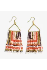 Paige Ascending Blocks Beaded Fringe Earrings Jaipur