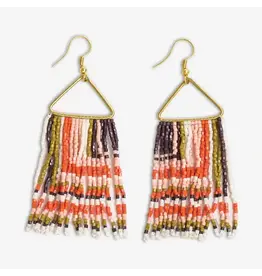 Paige Ascending Blocks Beaded Fringe Earrings Jaipur