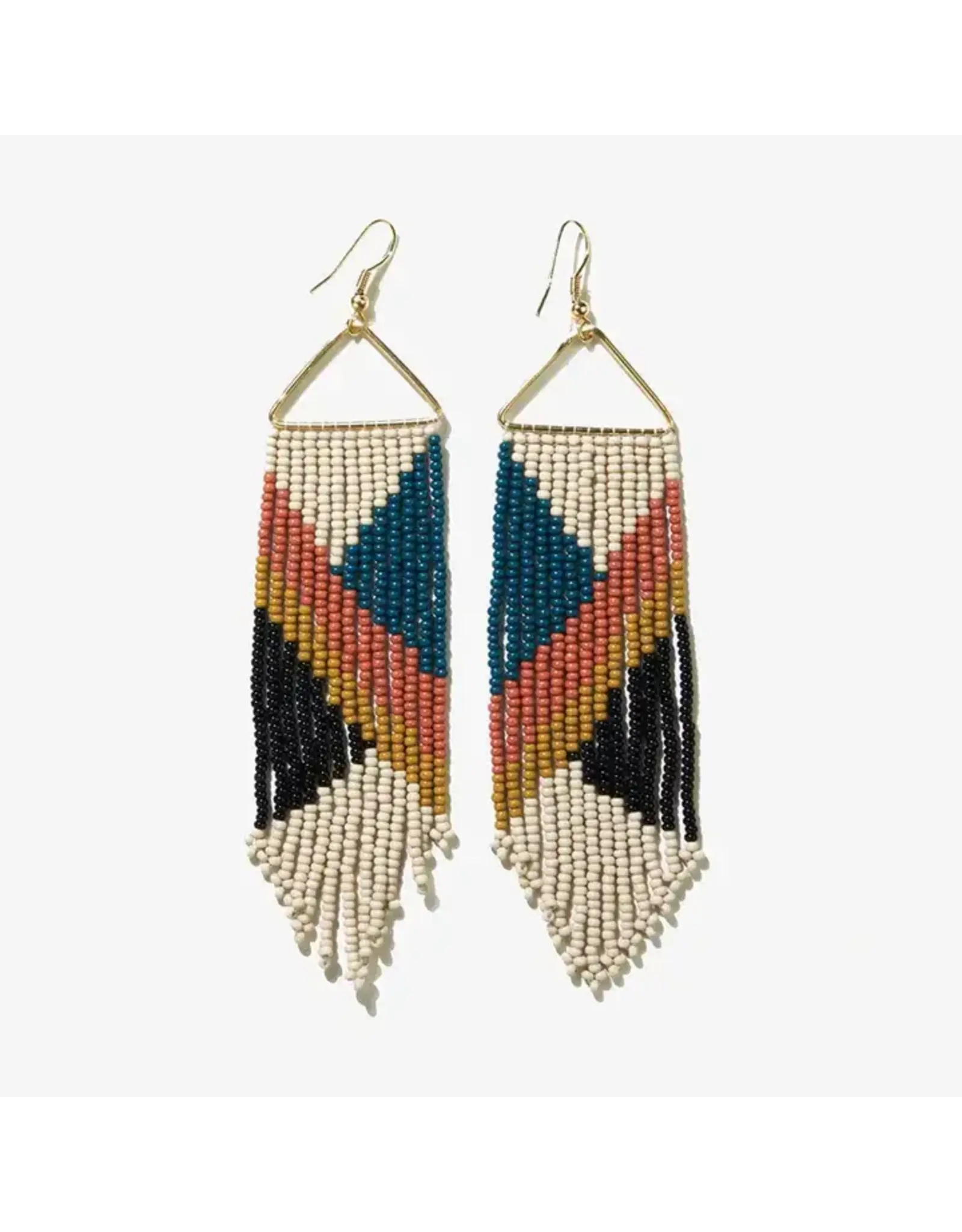 Emilie Angles Beaded Fringe Earrings Rust