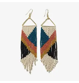 Emilie Angles Beaded Fringe Earrings Rust
