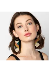 Emilie Angles Beaded Fringe Earrings Rust