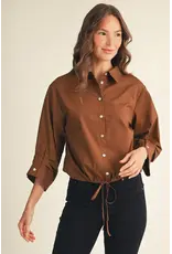 Sadie Draw String BrownTop