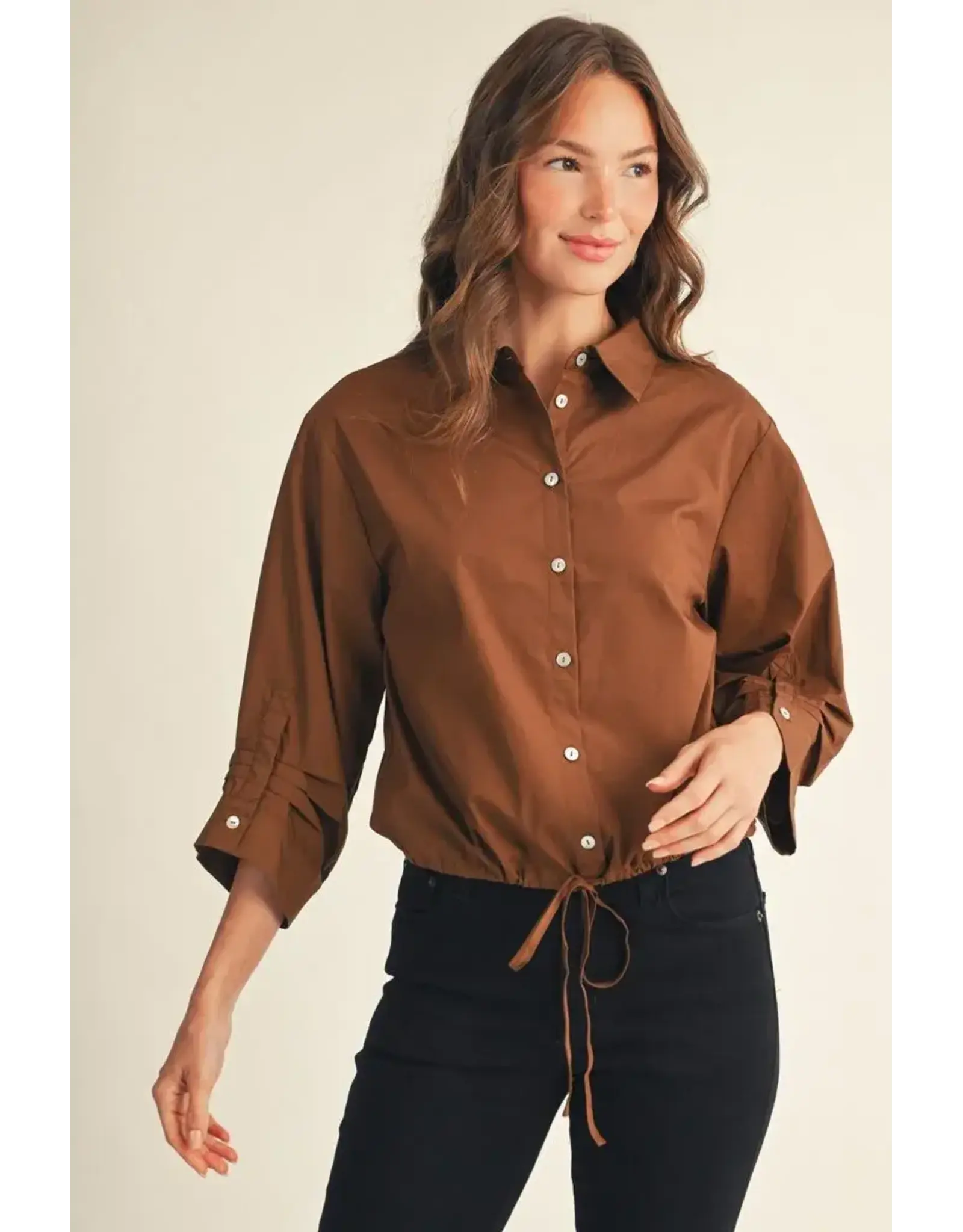Sadie Draw String BrownTop