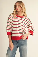 Sara Stripe 3/4 Sleeve Top