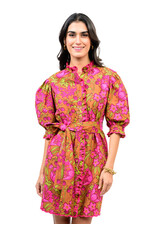 Uncle Frank Uncle Frank Tucked Front A-line Dress Brown