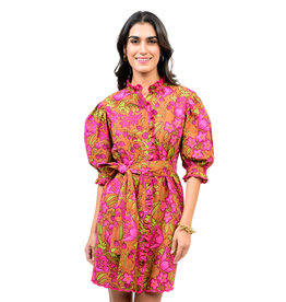 Uncle Frank Uncle Frank Tucked Front A-line Dress Brown