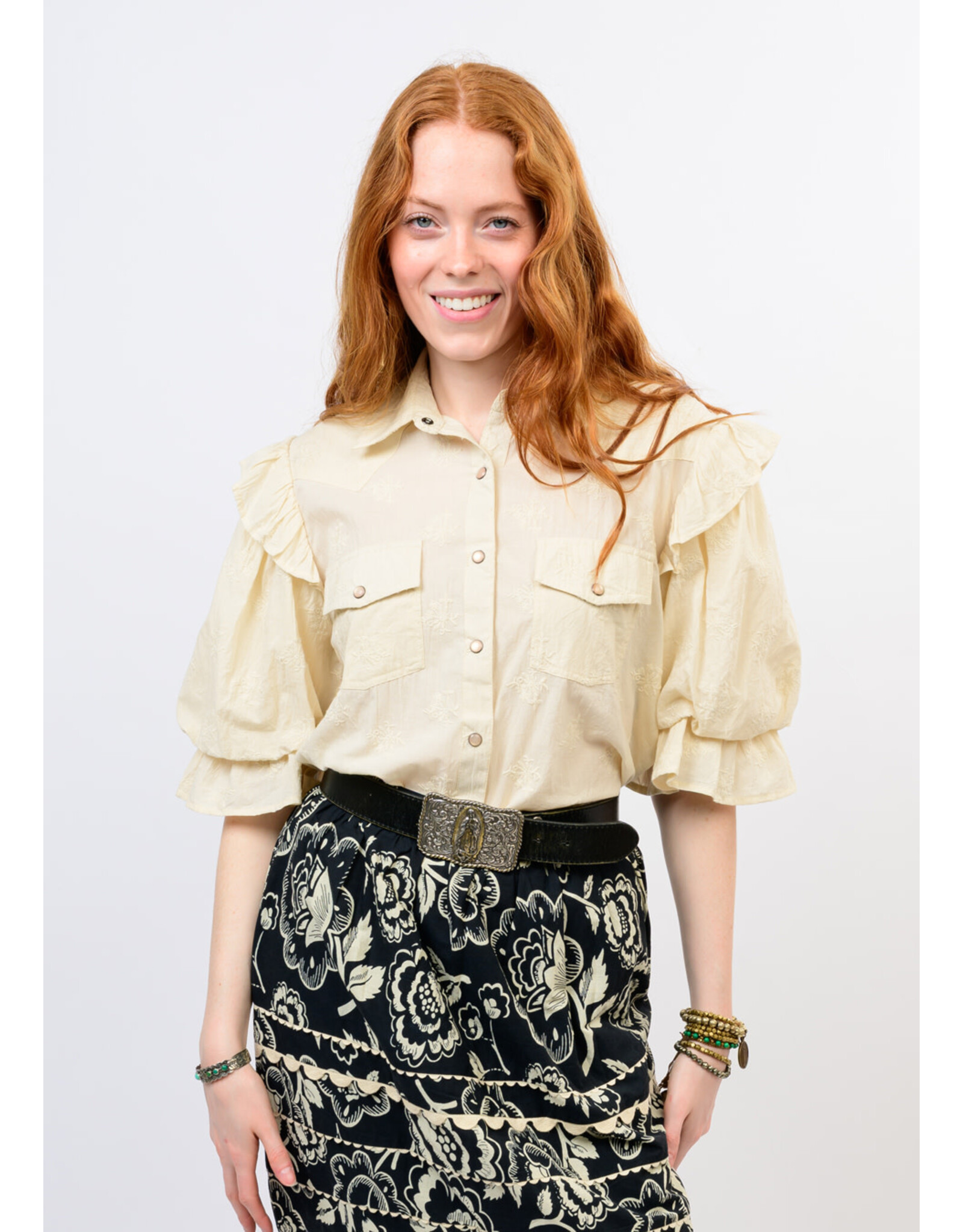 Sister Mary Sister Mary Annie Button Down Top Ivory