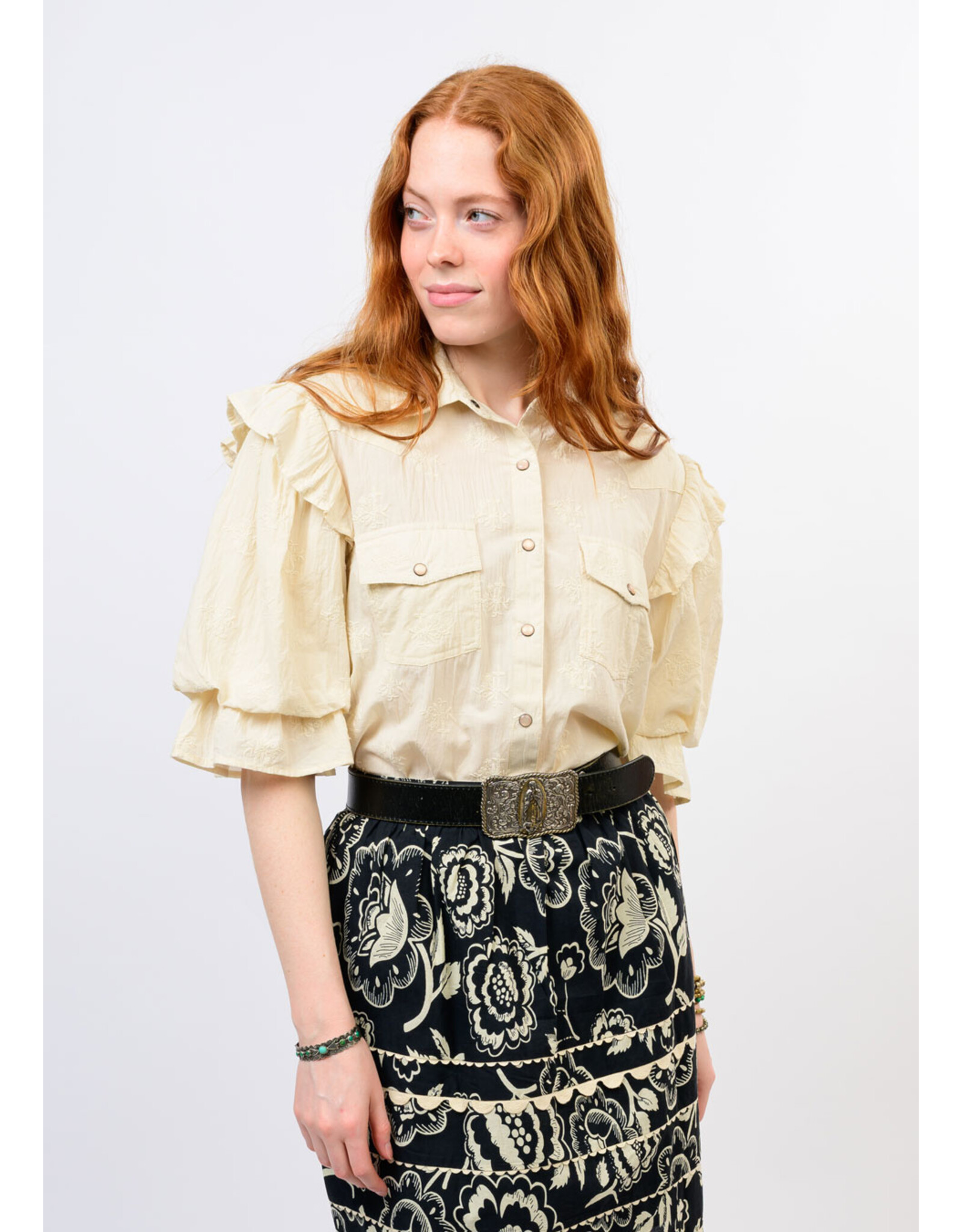 Sister Mary Sister Mary Annie Button Down Top Ivory