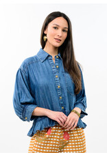 Ivy Jane Ivy Jane Denim Ruffle Peplum Jacket Indigo