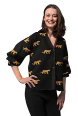 Dizzy Lizzie Milano Shirt Black Cheetahs