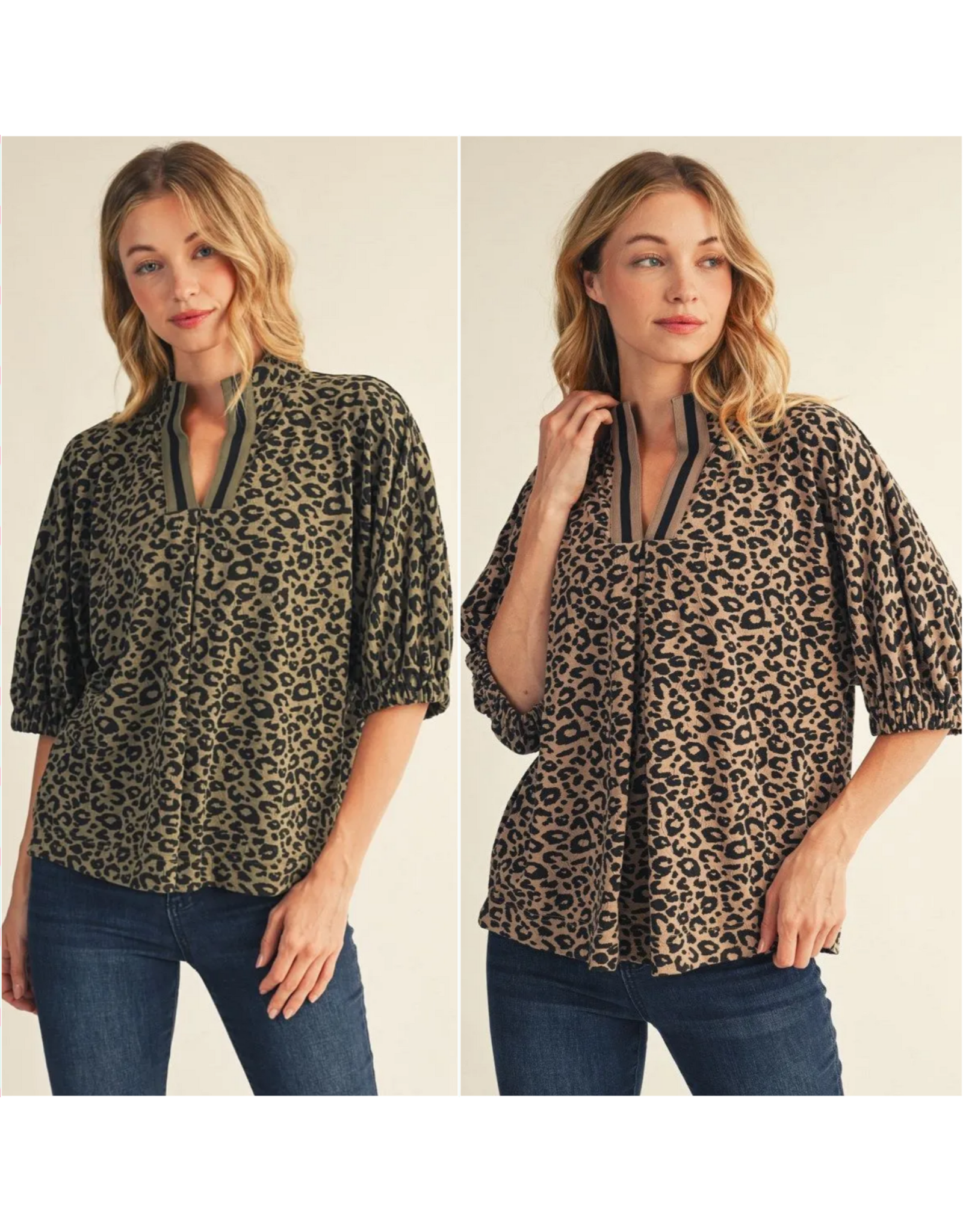 Sasha Half Sleeve Leopard Top