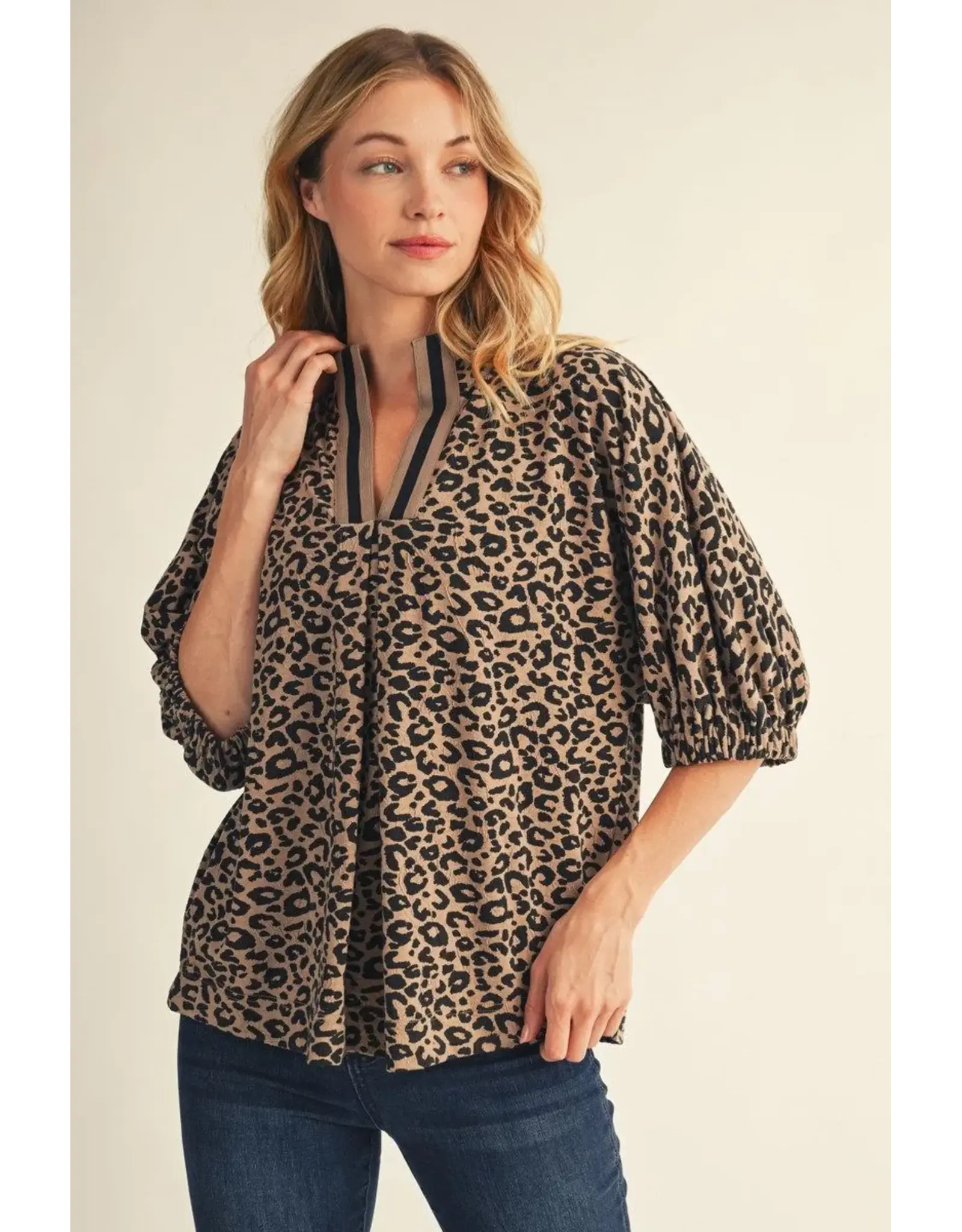 Sasha Half Sleeve Leopard Top
