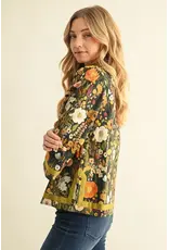 Sophia Floral 3/4 Sleeve Top