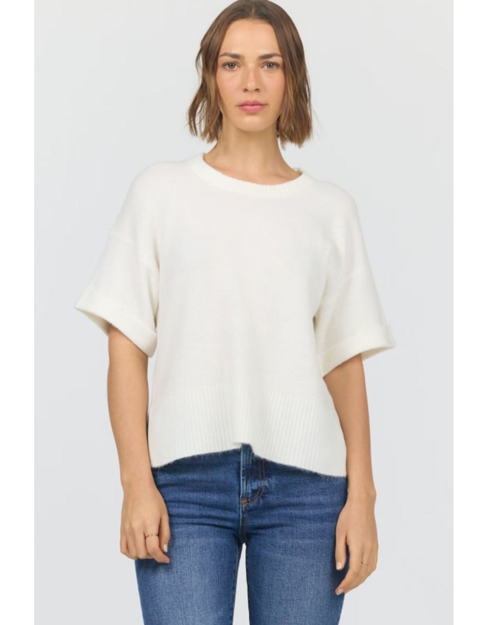 Dear John Denim Dear John Catrina Short Sleeve Sweater Off White