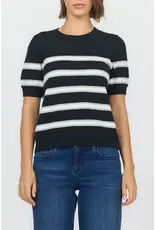 Dear John Denim Dear John Amaris Short Sleeve Sweater Black and Grey