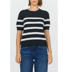 Dear John Denim Dear John Amaris Short Sleeve Sweater Black and Grey