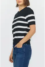 Dear John Denim Dear John Amaris Short Sleeve Sweater Black and Grey