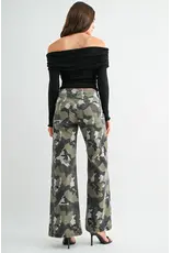 Macy Mid-Rise Wide Leg Tummy Tuck Jean Camo