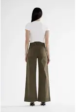 Mia Double Waistband Wide Leg Jean Fern Green