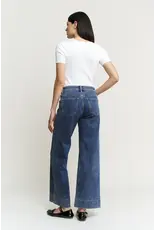 Matilda Front Seam Wide Leg Jean Selvedge Blue