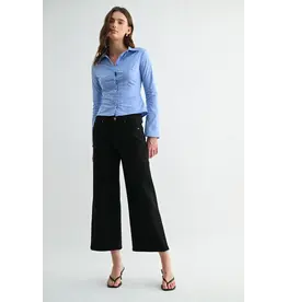 Madison Mid-Rise Wide Leg Crop Jean Woodsmoke
