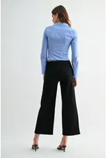 Madison Mid-Rise Wide Leg Crop Jean Woodsmoke