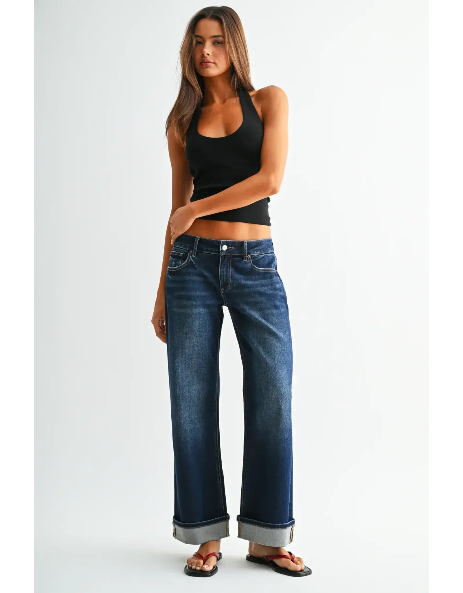 Molly Low-Rise Wide Ankle Baggy Fit Jean Dark Tiber