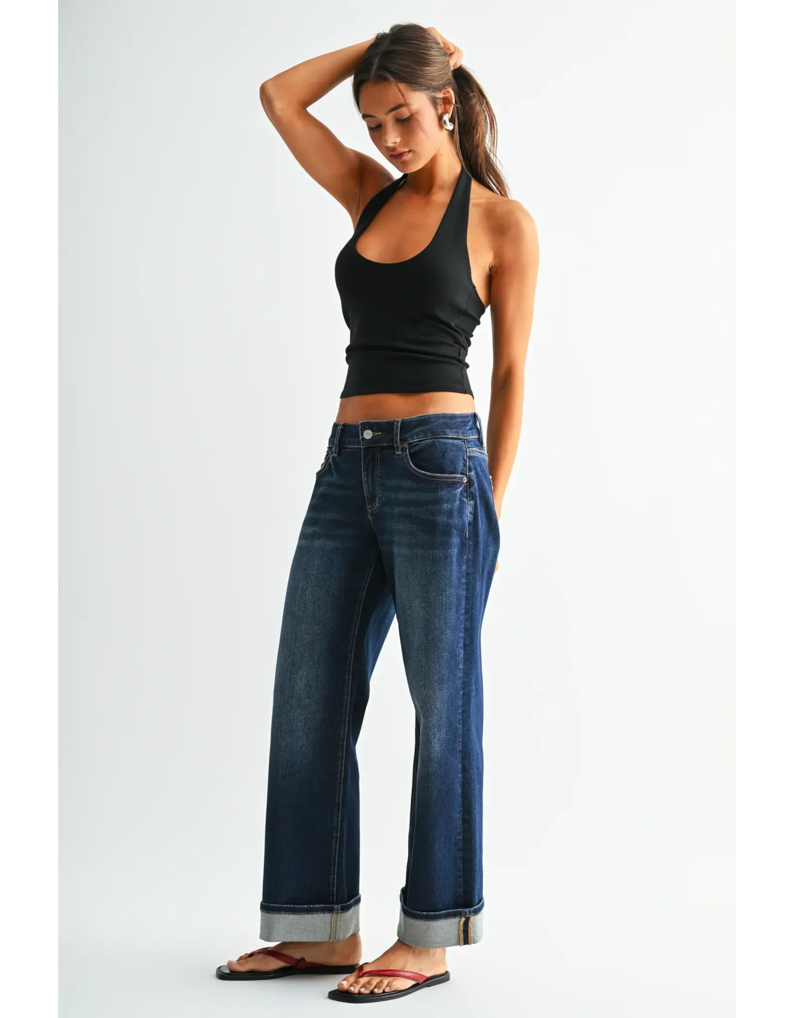 Molly Low-Rise Wide Ankle Baggy Fit Jean Dark Tiber