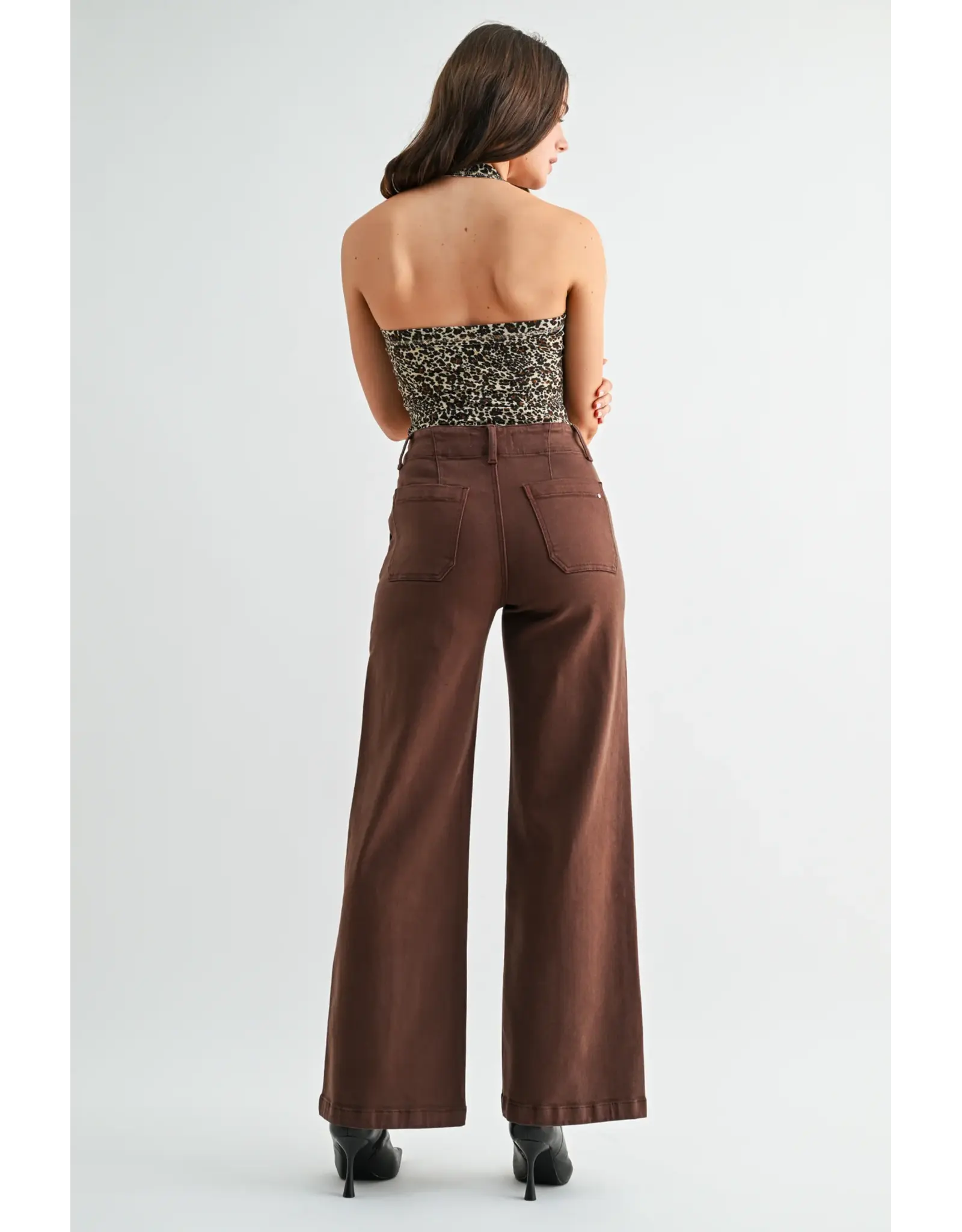 Maria High-Rise Tummy Tuck Seamed Front Jeans Brown