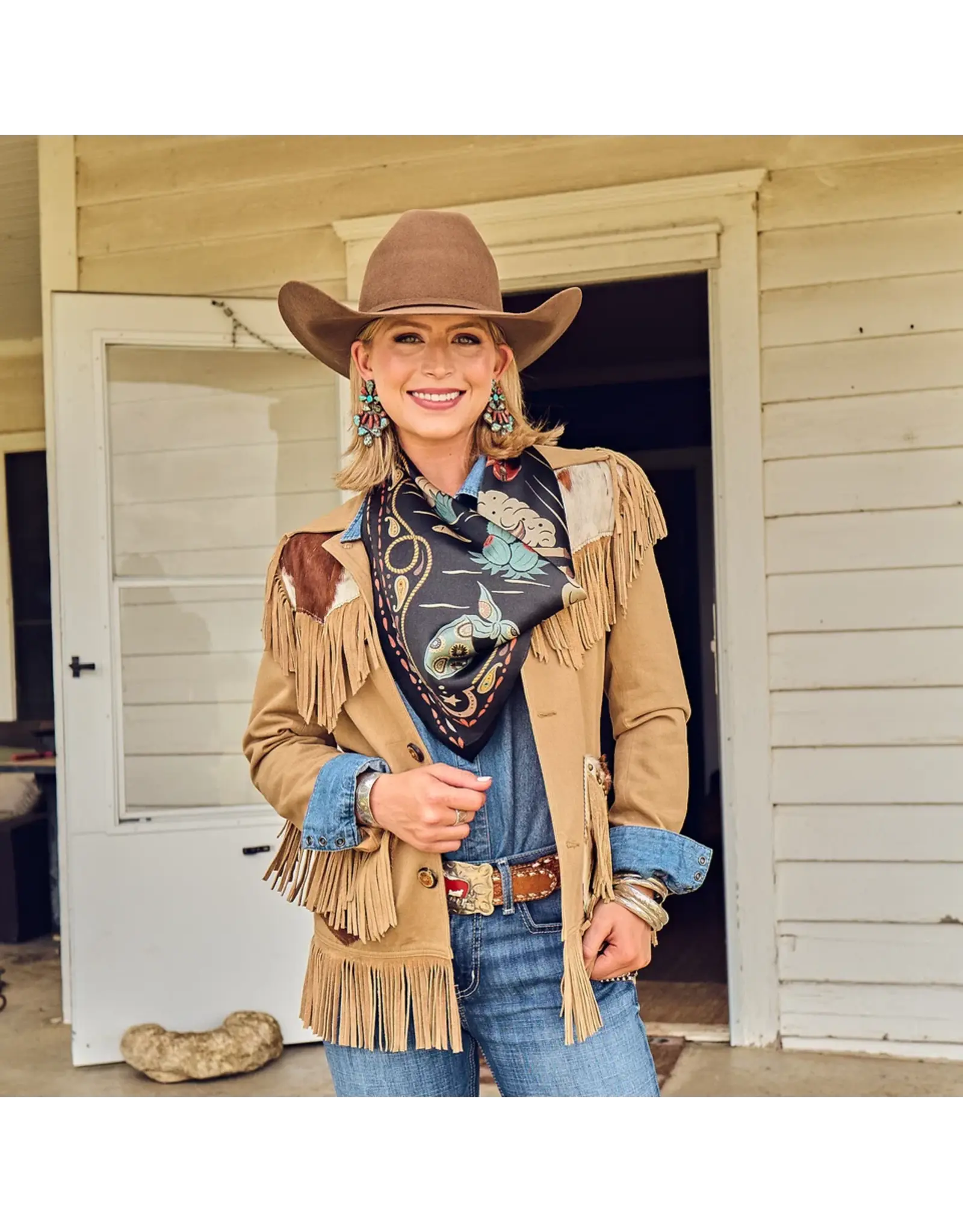 Fringe Scarves Fringe Happy Trails Shorty Black