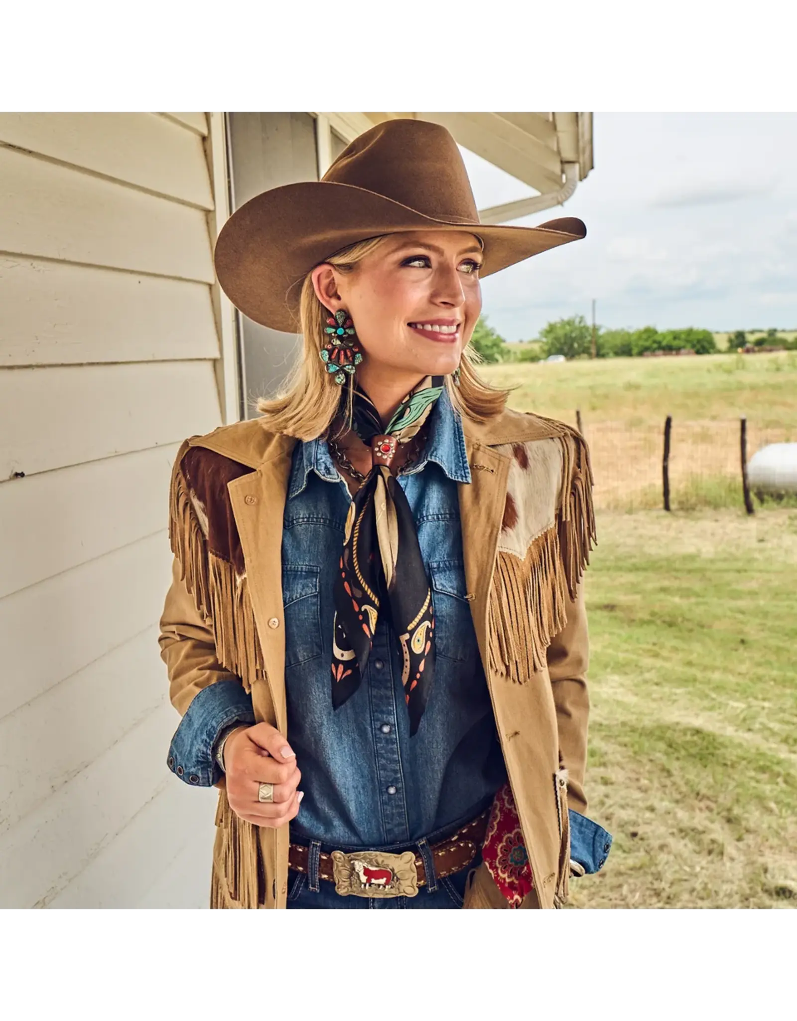 Fringe Scarves Fringe Happy Trails Shorty Black