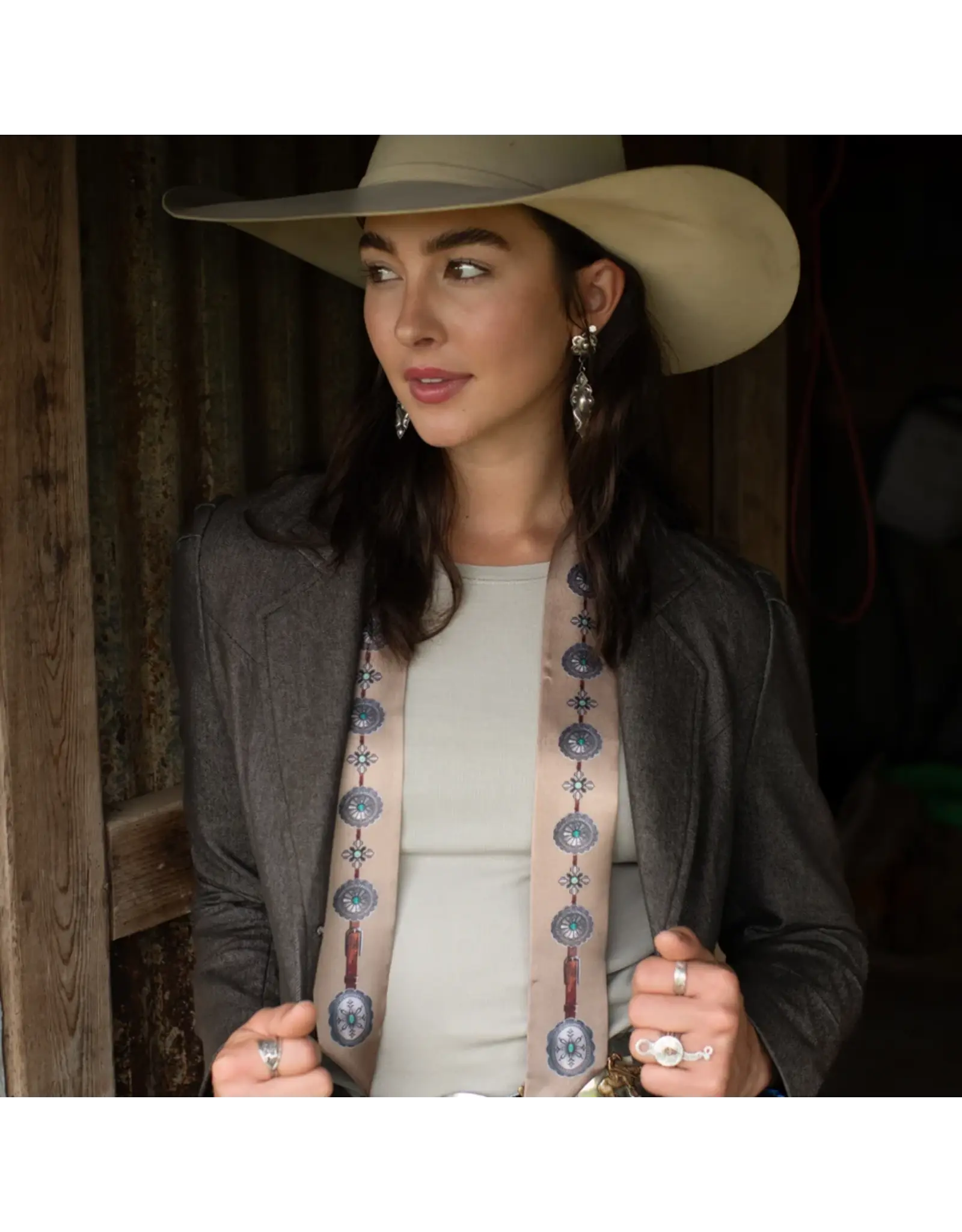 Fringe Scarves Fringe Flagstaff Twilly Antique Tan